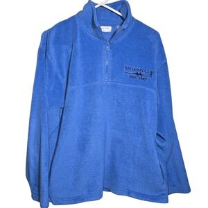 Sahara Club Periwinkle‎ Blue 1/4 Zip Fleece with Pockets 100% Polyester Large
